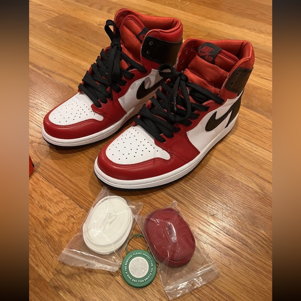 Jordan satin og high red and black never worn outside